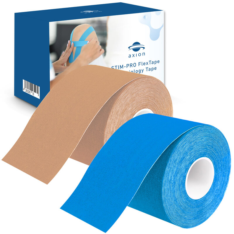 axion-stim-pro-kinesiologie-tape-5cm-uncut-2-rollen-schwarz-blau image 1