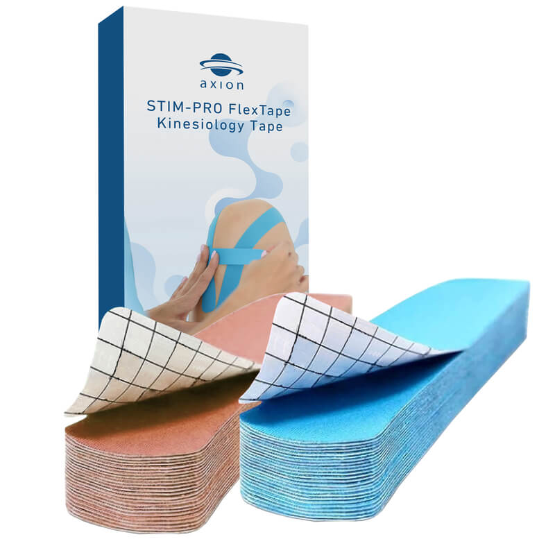 axion-stim-pro-kinesiologie-tape-50-streifen-25x5-cm-blau-beige image 1