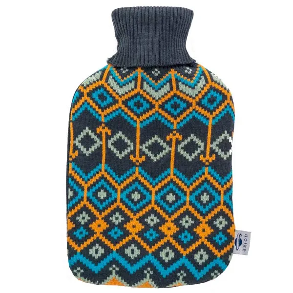 axion-stim-pro-w-rmflasche-mit-strickbezug-dunkelblau-33x20-cm image 1