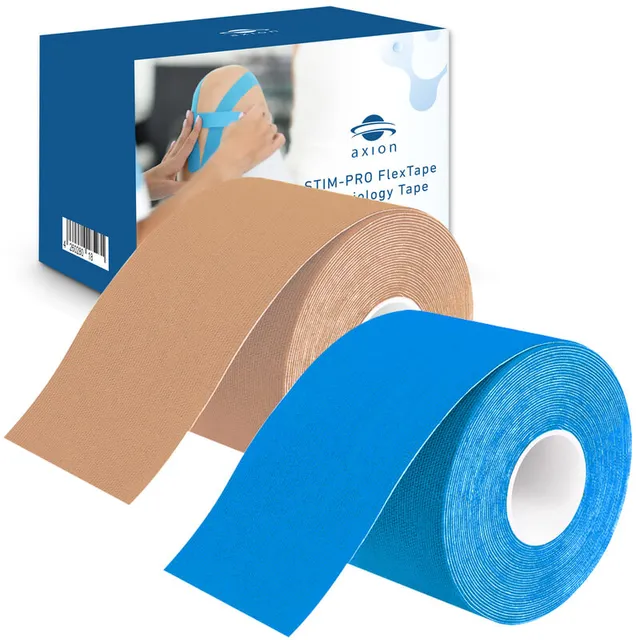 axion-stim-pro-kinesiologie-tape-5cm-uncut-2-rollen-schwarz-blau image 1