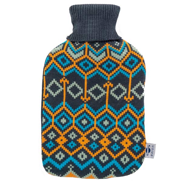 axion-stim-pro-w-rmflasche-mit-strickbezug-dunkelblau-33x20-cm image 1