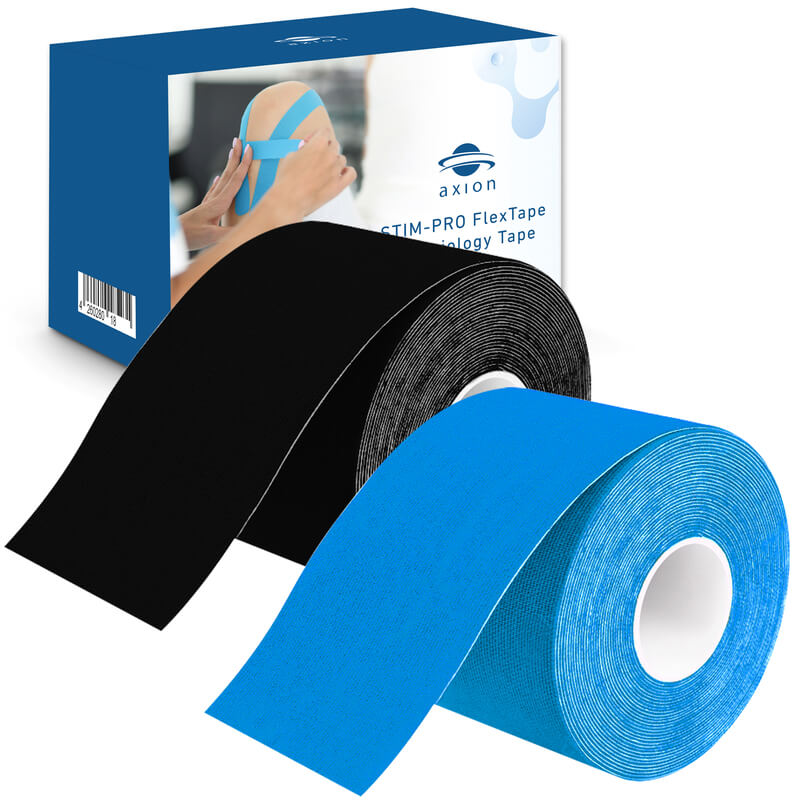 axion-stim-pro-kinesiologie-tape-5cm-uncut-2-rollen-schwarz-blau image 2